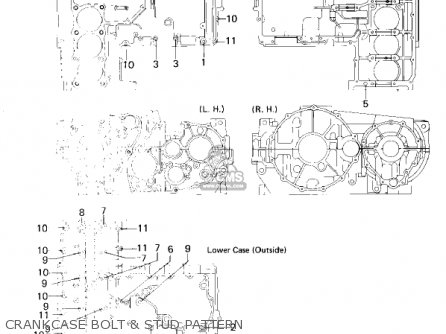 CRANKCASE BOLT & STUD PATTERN - KZ1300A1 1979 USA CANADA