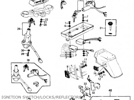 IGNITION SWITCH/LOCKS/REFLECTORS - KZ1300A1 1979 USA CANADA