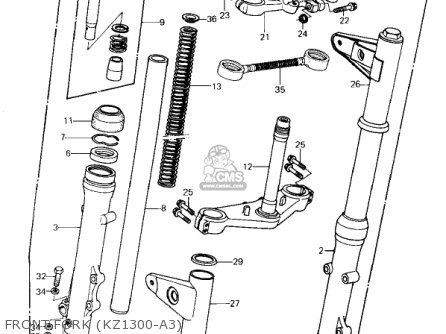 FRONT FORK (KZ1300-A3) - KZ1300A1 1979 USA CANADA