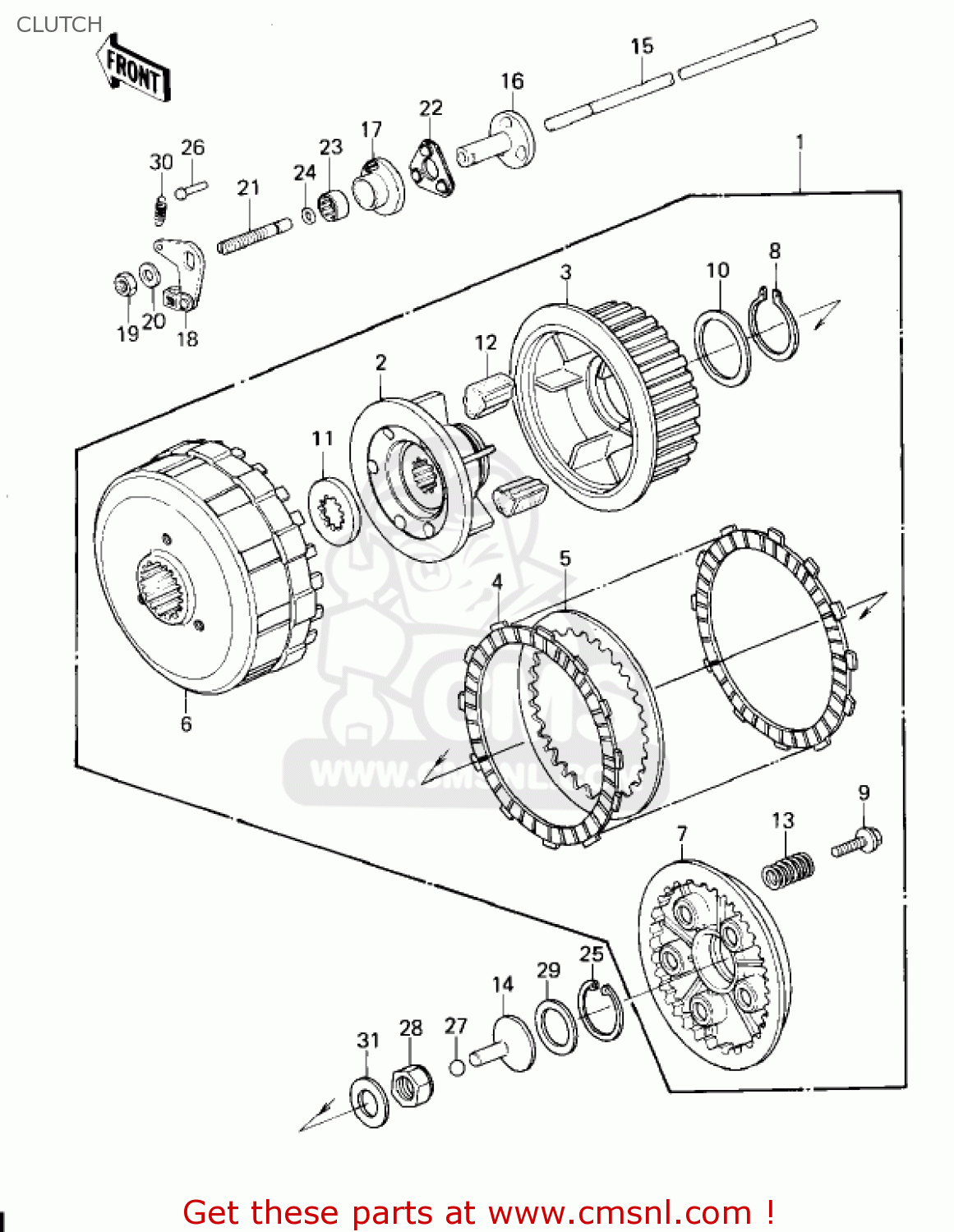 Kawasaki KZ1300A2 1980 USA CANADA CLUTCH - buy original CLUTCH spares ...