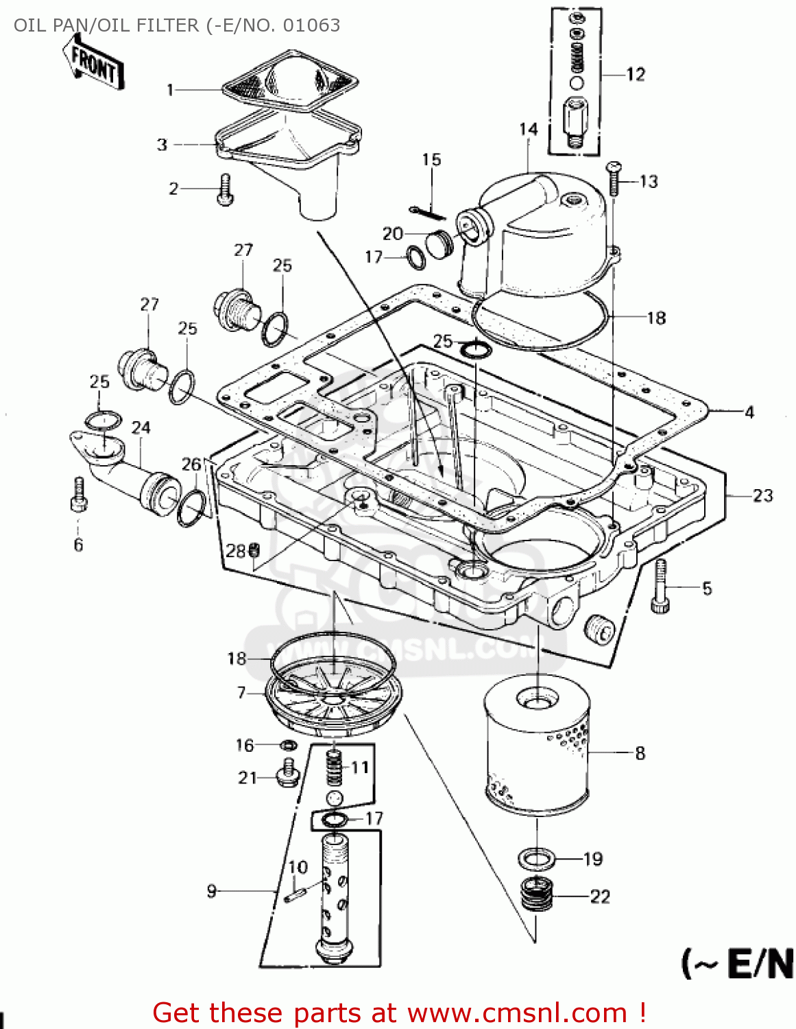 OIL PAN/OIL FILTER (-E/NO. 01063 KZ1300A2 1980 USA CANADA