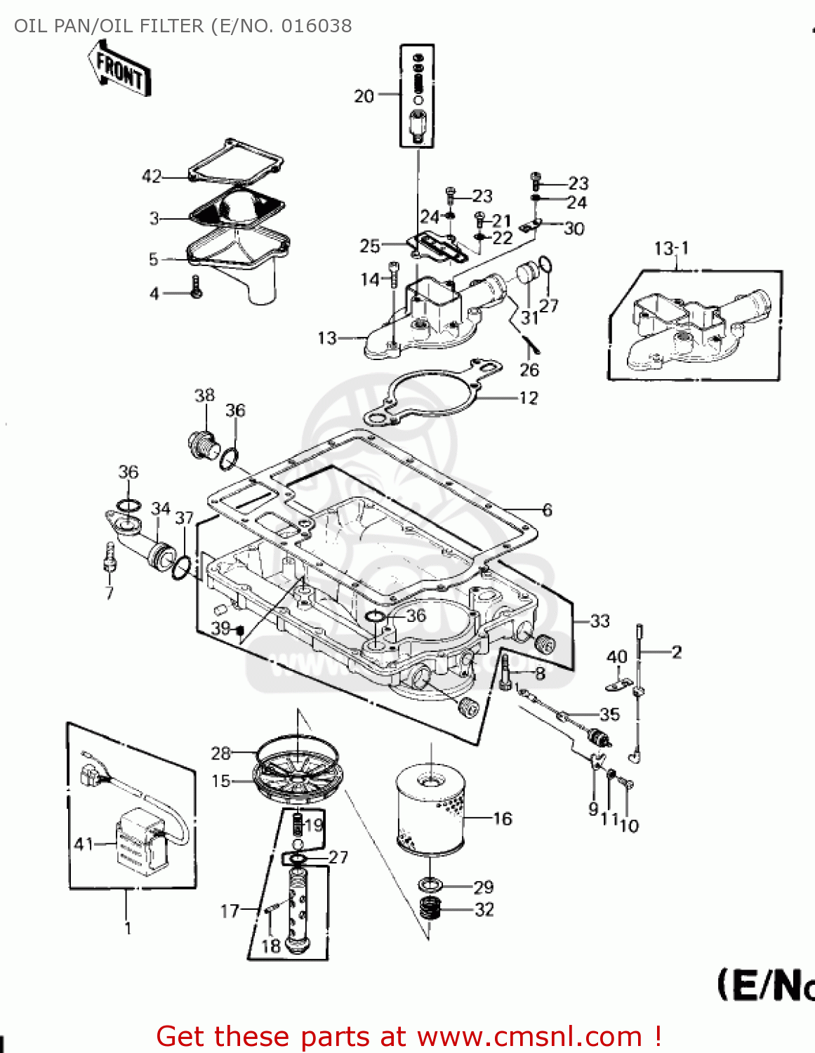 OIL PAN/OIL FILTER (E/NO. 016038 KZ1300A2 1980 USA CANADA
