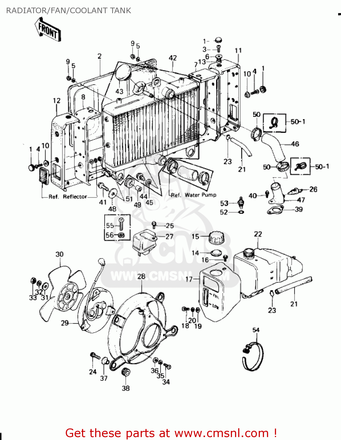 RADIATOR/FAN/COOLANT TANK KZ1300A2 1980 USA CANADA