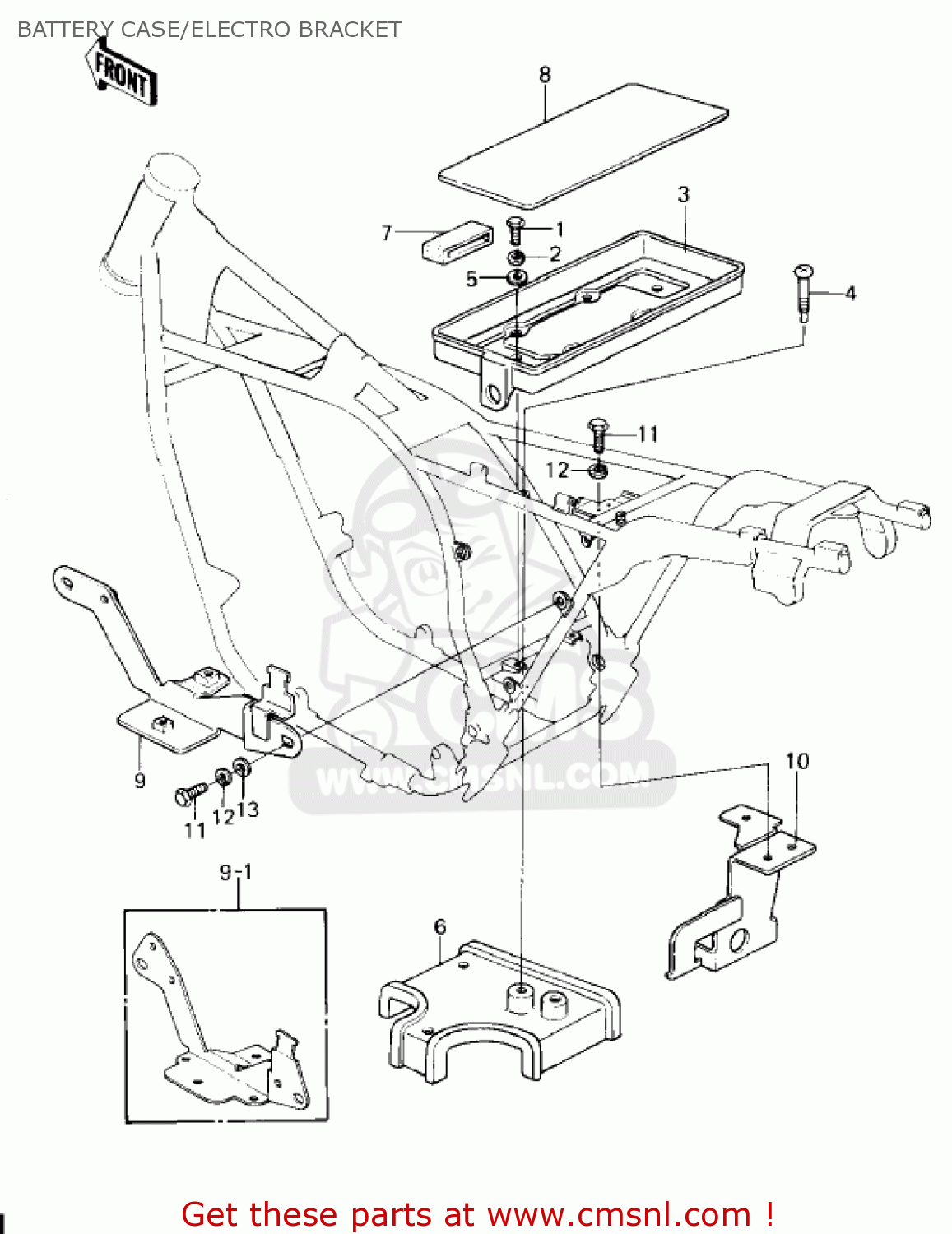 BATTERY CASE/ELECTRO BRACKET KZ1300A2 1980 USA CANADA