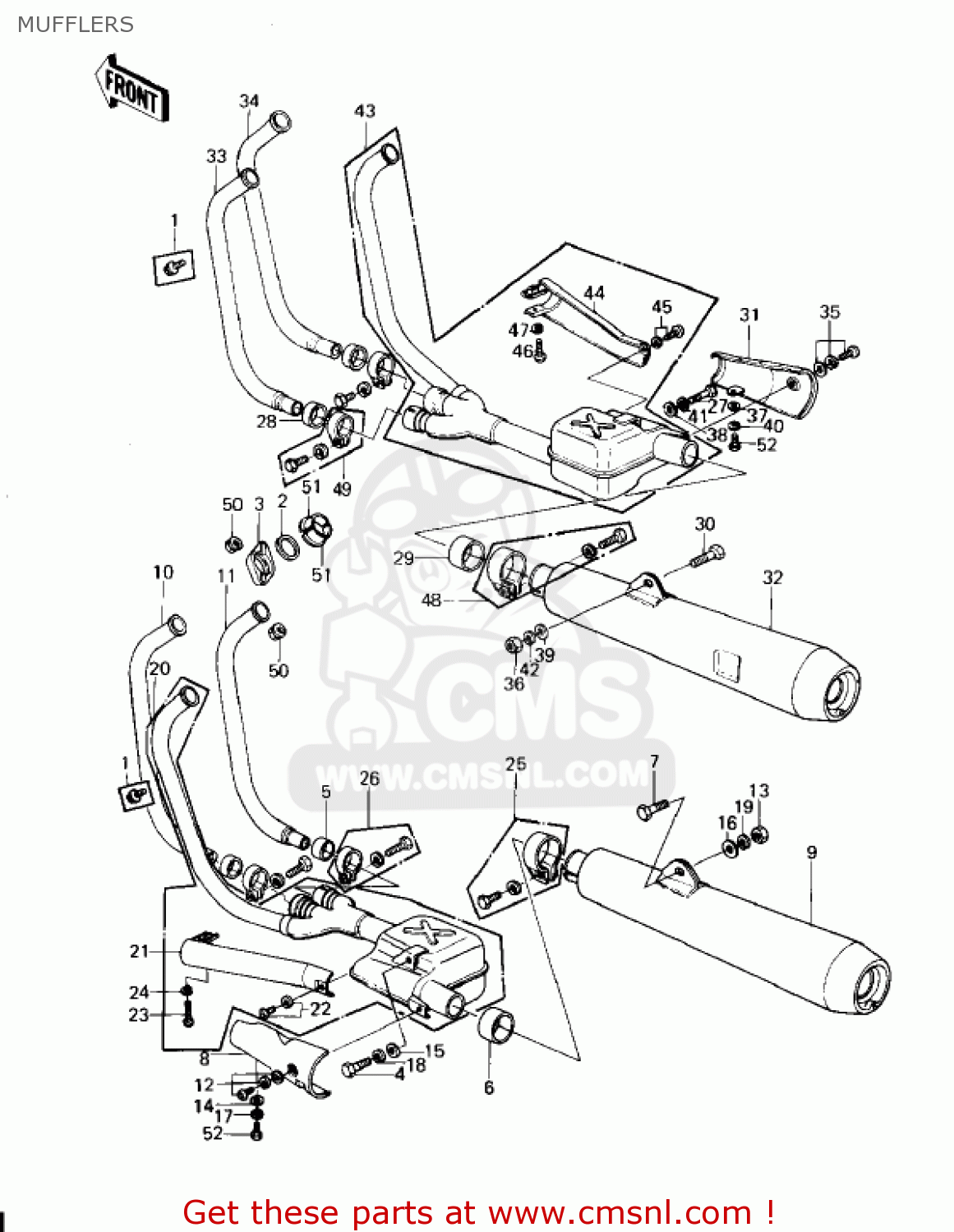 MUFFLERS KZ1300A2 1980 USA CANADA