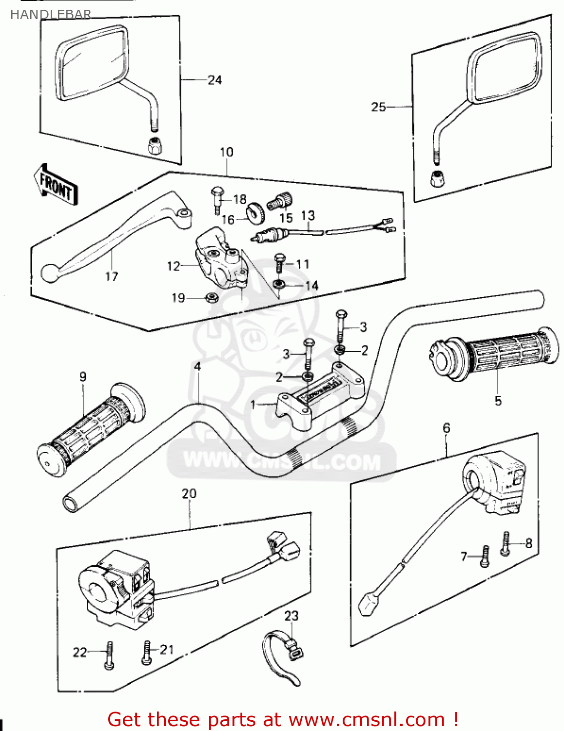 HANDLEBAR KZ1300A2 1980 USA CANADA