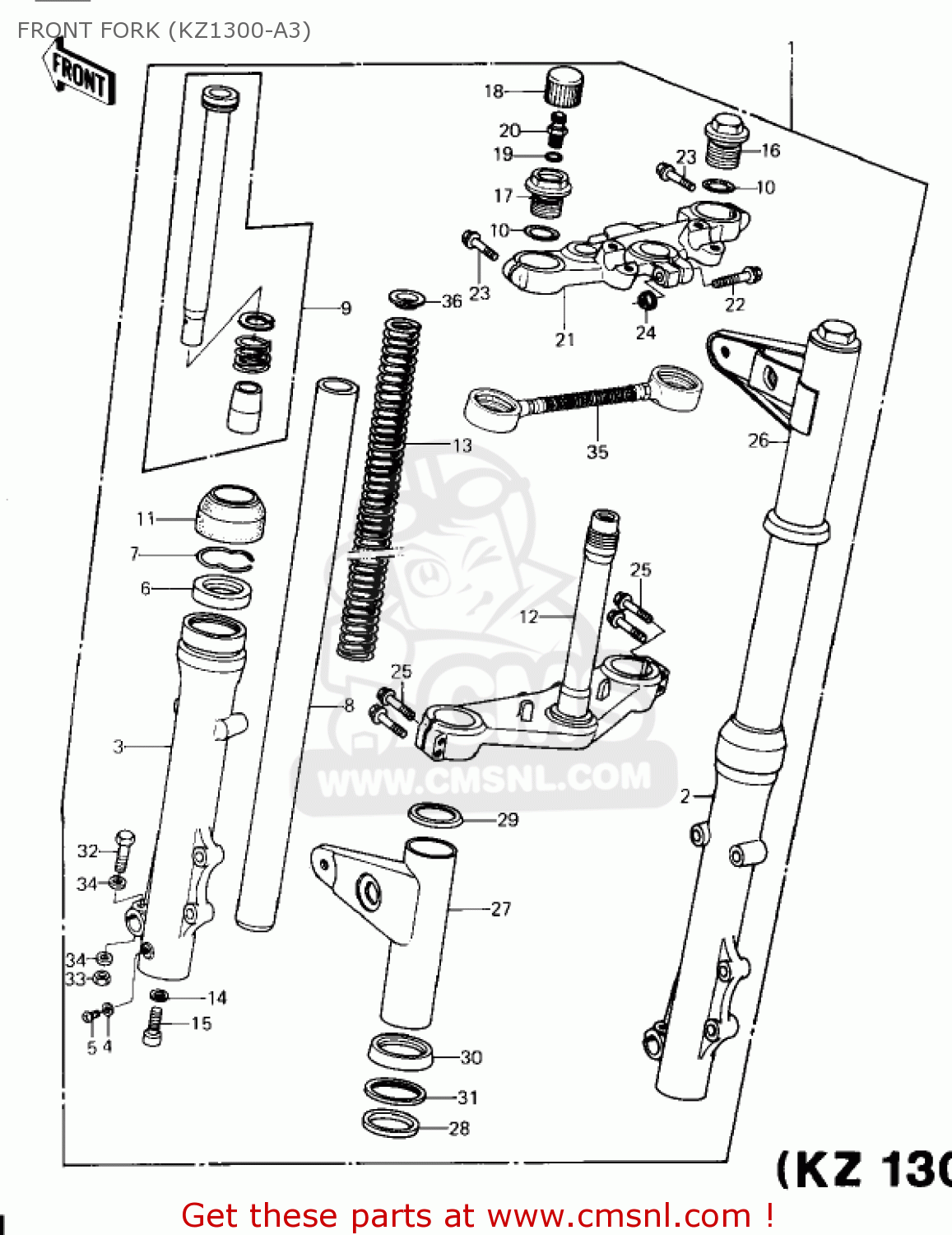 FRONT FORK (KZ1300-A3) KZ1300A2 1980 USA CANADA