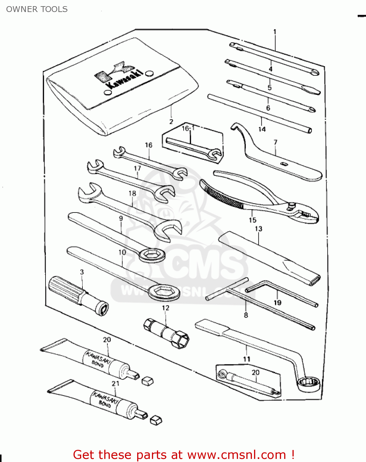 OWNER TOOLS KZ1300A2 1980 USA CANADA