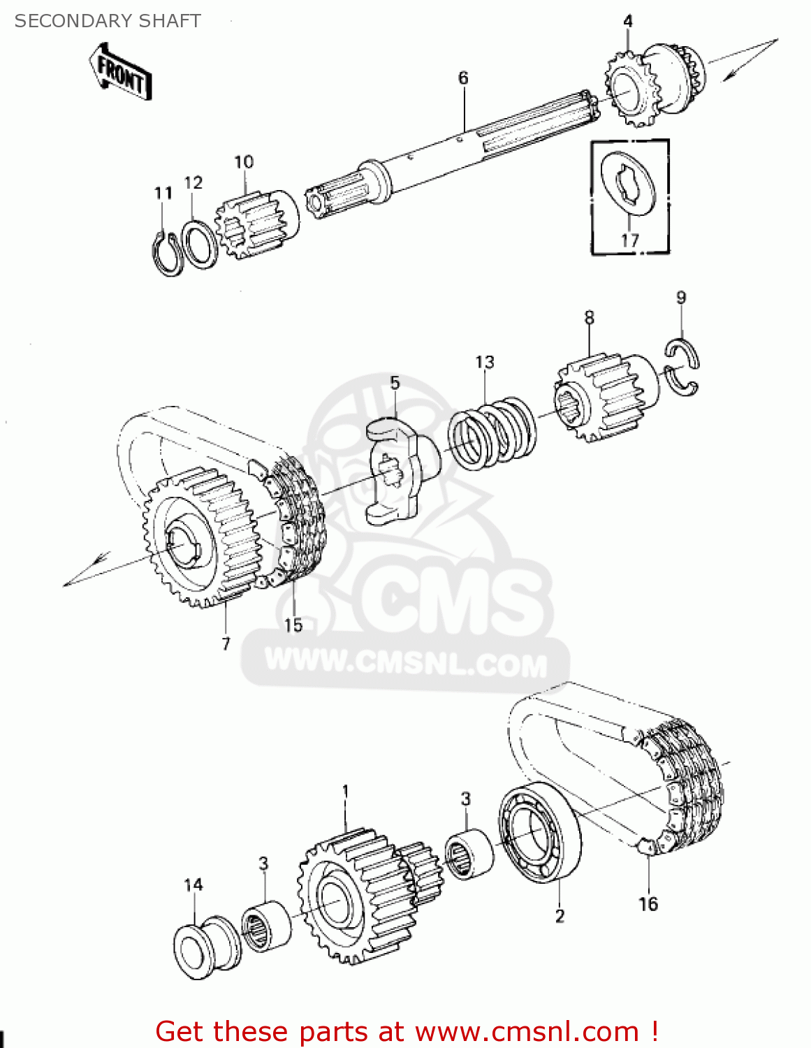 SECONDARY SHAFT KZ1300A2 1980 USA CANADA