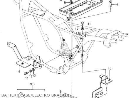 BATTERY CASE/ELECTRO BRACKET - KZ1300A2 1980 USA CANADA