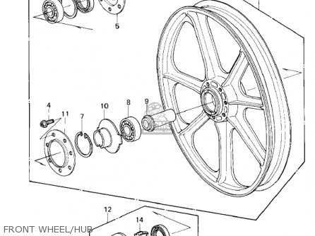 FRONT WHEEL/HUB - KZ1300A2 1980 USA CANADA