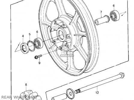 REAR WHEEL/HUB - KZ1300A2 1980 USA CANADA