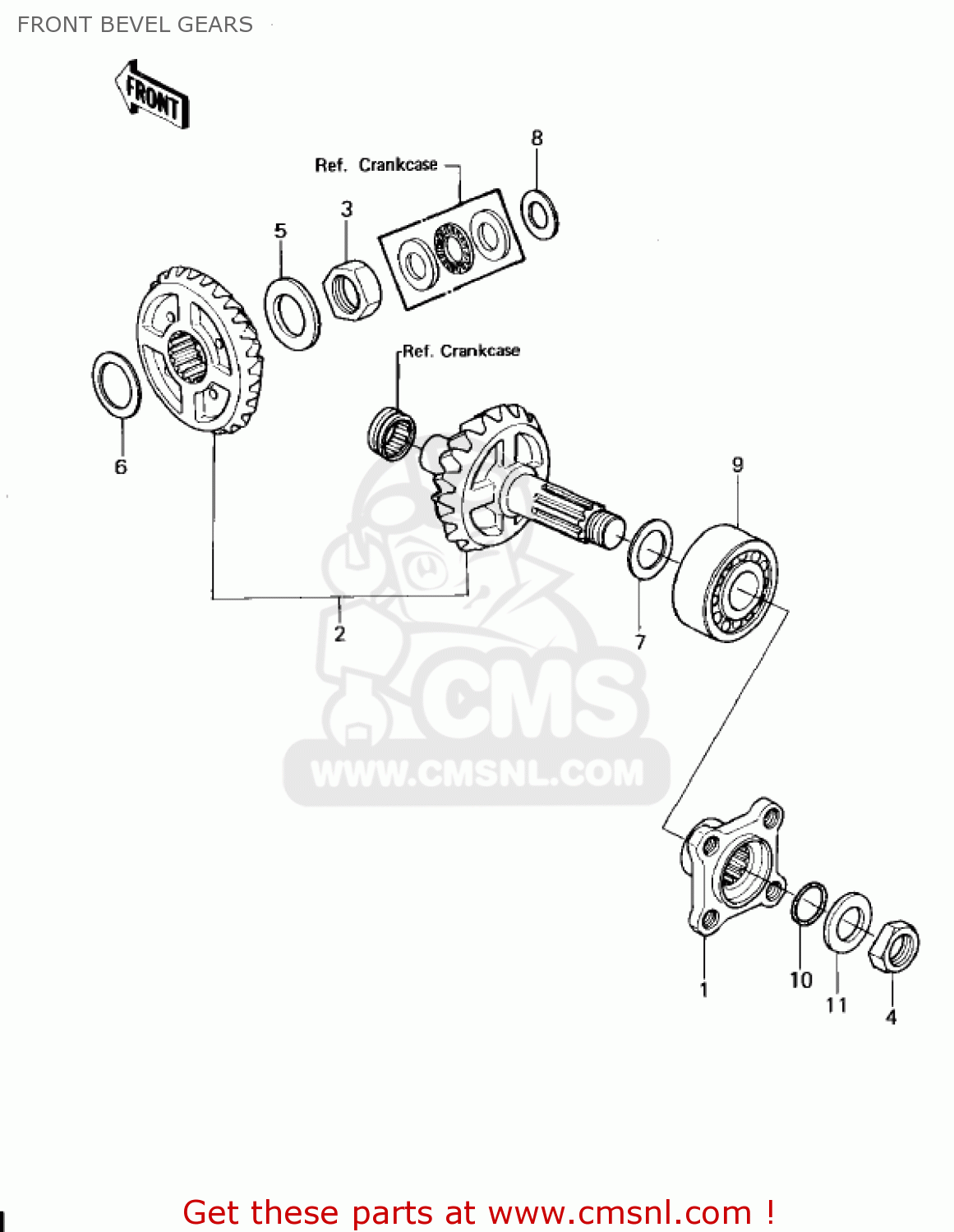 FRONT BEVEL GEARS KZ1300A3 1981 USA CANADA