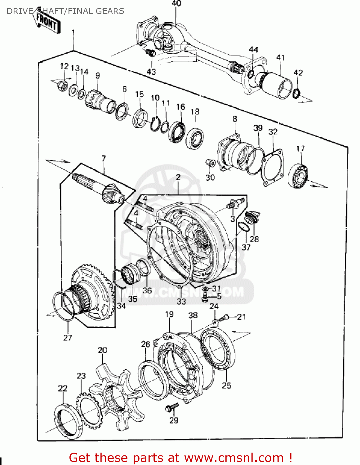 DRIVE SHAFT/FINAL GEARS KZ1300A3 1981 USA CANADA