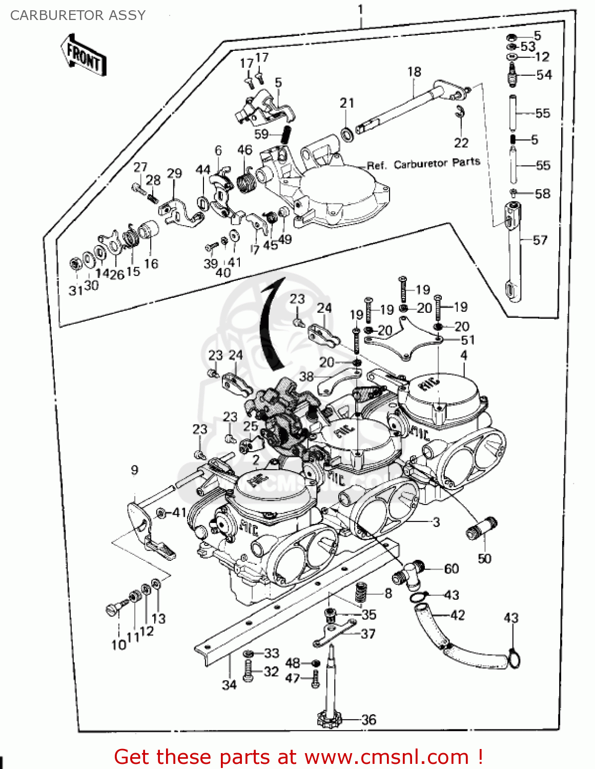 CARBURETOR ASSY KZ1300A3 1981 USA CANADA