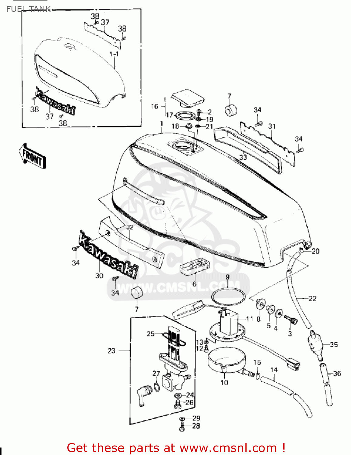 FUEL TANK KZ1300A3 1981 USA CANADA