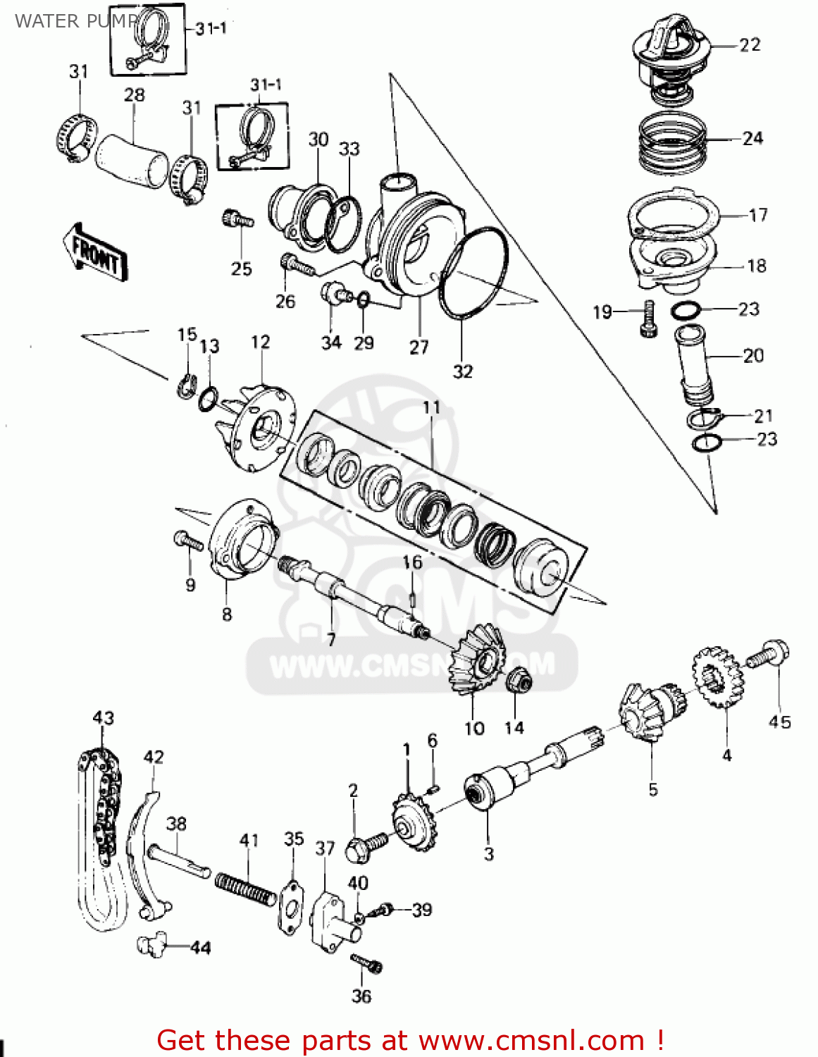 WATER PUMP KZ1300A3 1981 USA CANADA