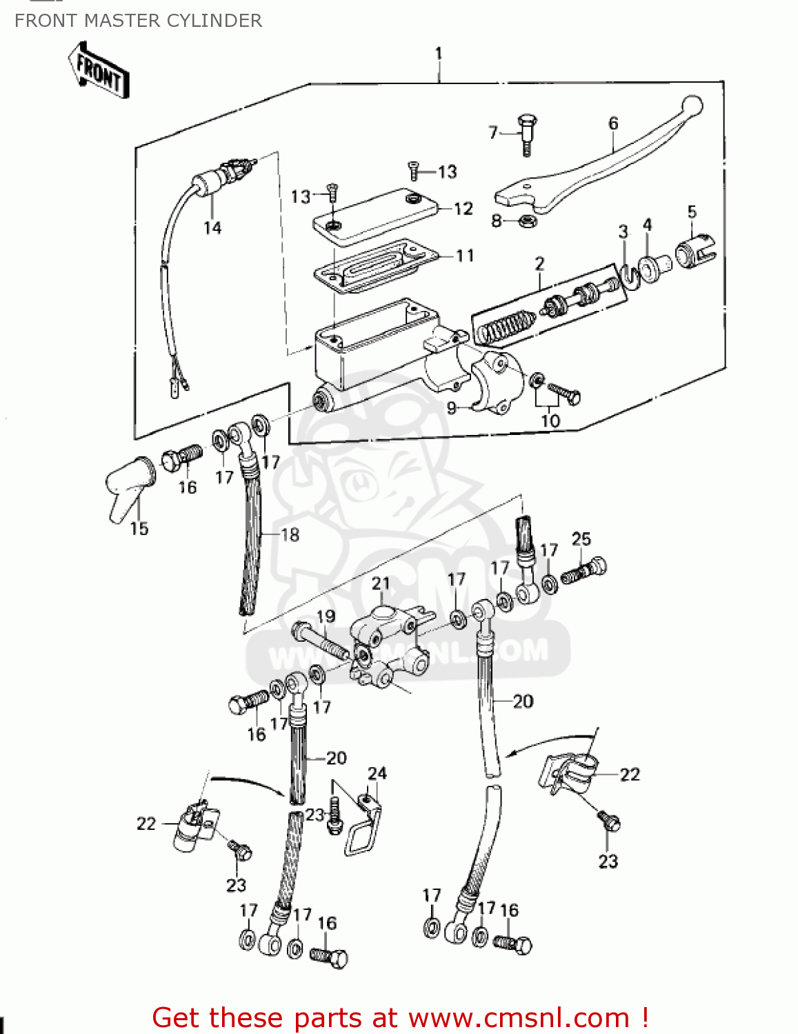 FRONT MASTER CYLINDER KZ1300A3 1981 USA CANADA