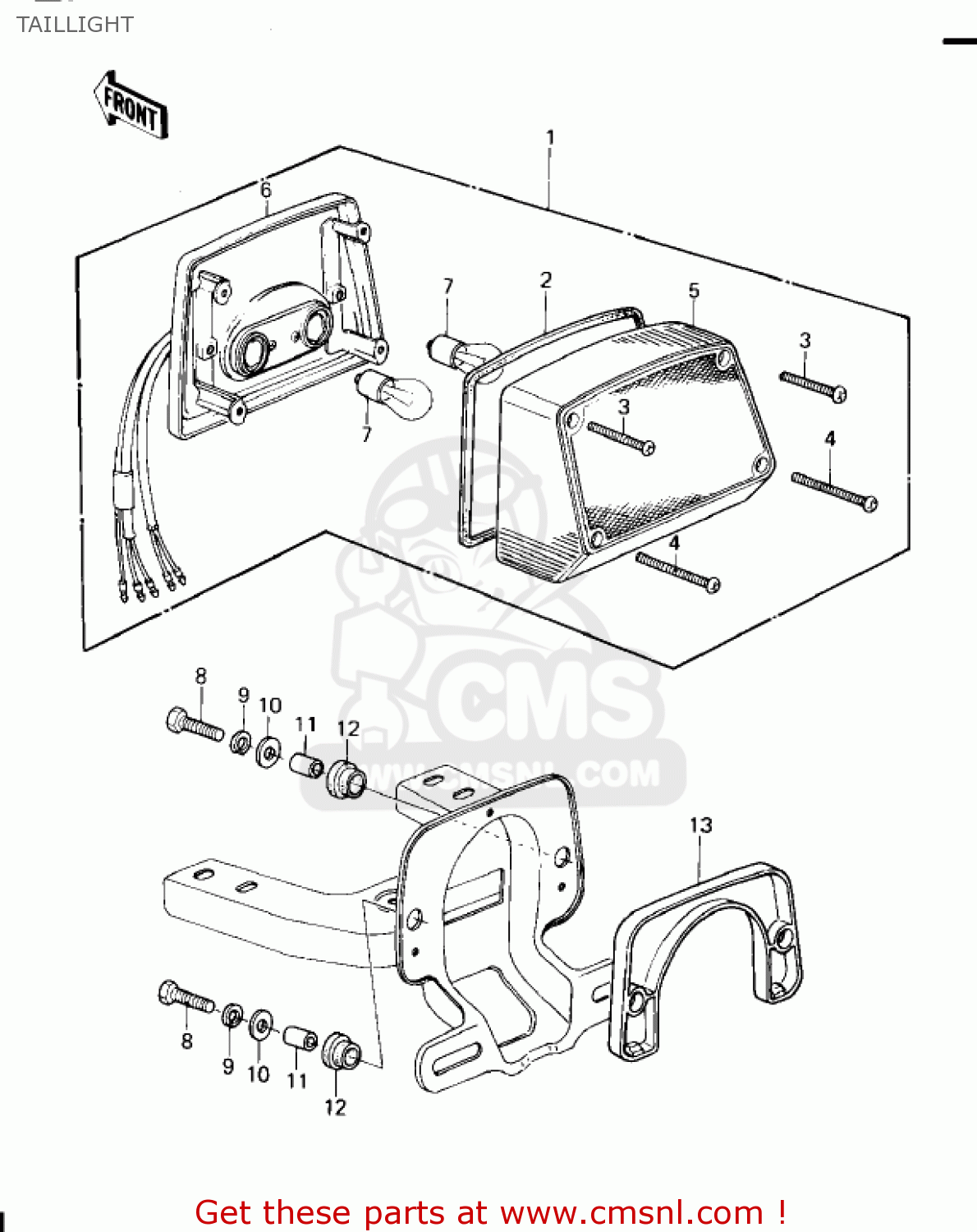 TAILLIGHT KZ1300A3 1981 USA CANADA