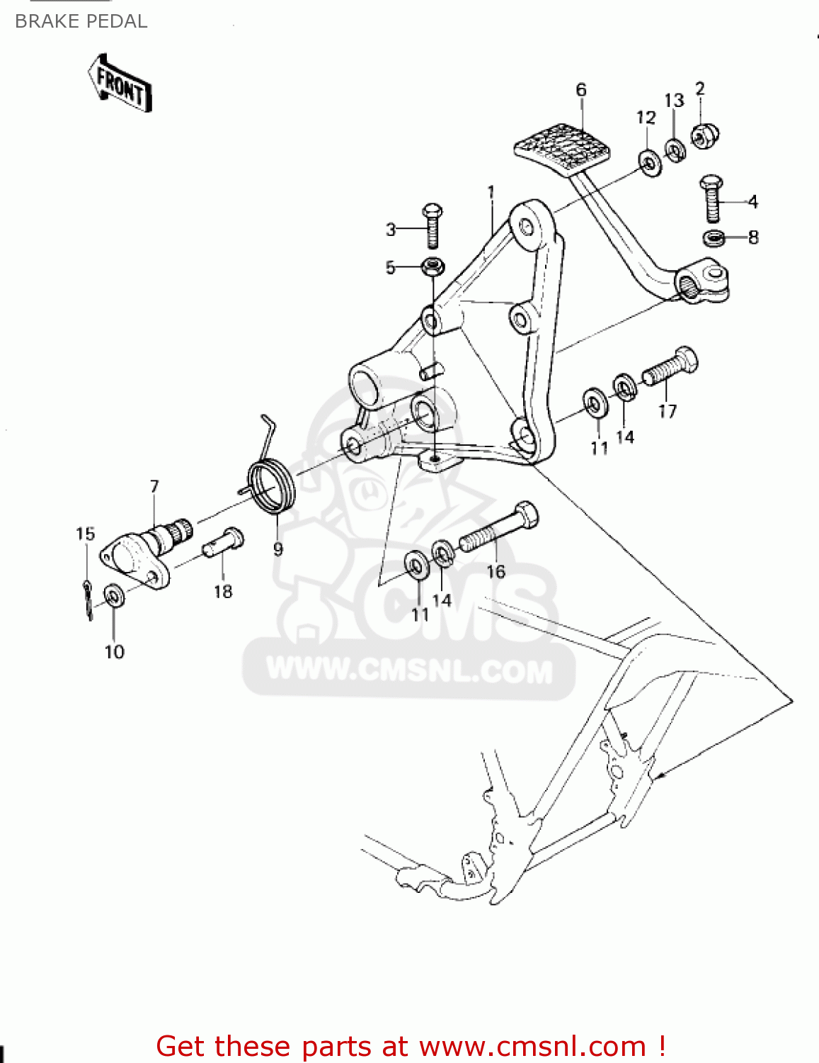 BRAKE PEDAL KZ1300A3 1981 USA CANADA
