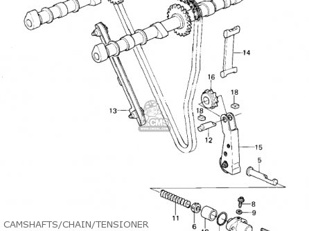 CAMSHAFTS/CHAIN/TENSIONER - KZ1300A3 1981 USA CANADA