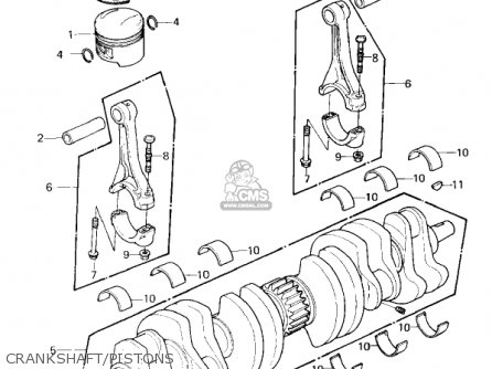CRANKSHAFT/PISTONS - KZ1300A3 1981 USA CANADA