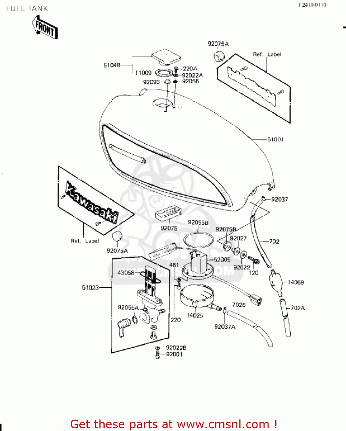 FUEL TANK KZ1300A4 1982 USA CANADA