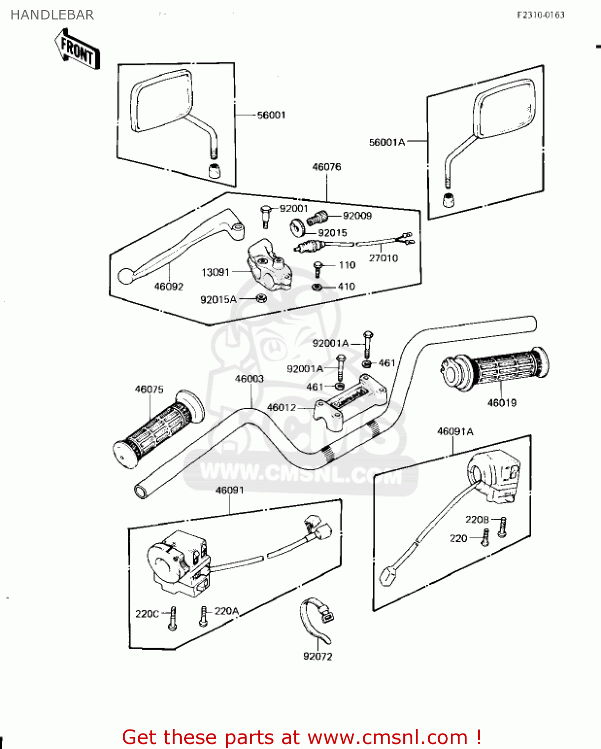 HANDLEBAR KZ1300A4 1982 USA CANADA