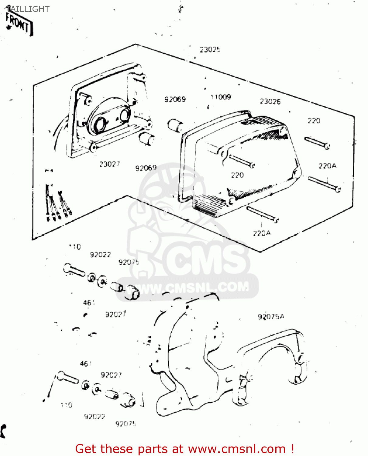 TAILLIGHT KZ1300A4 1982 USA CANADA