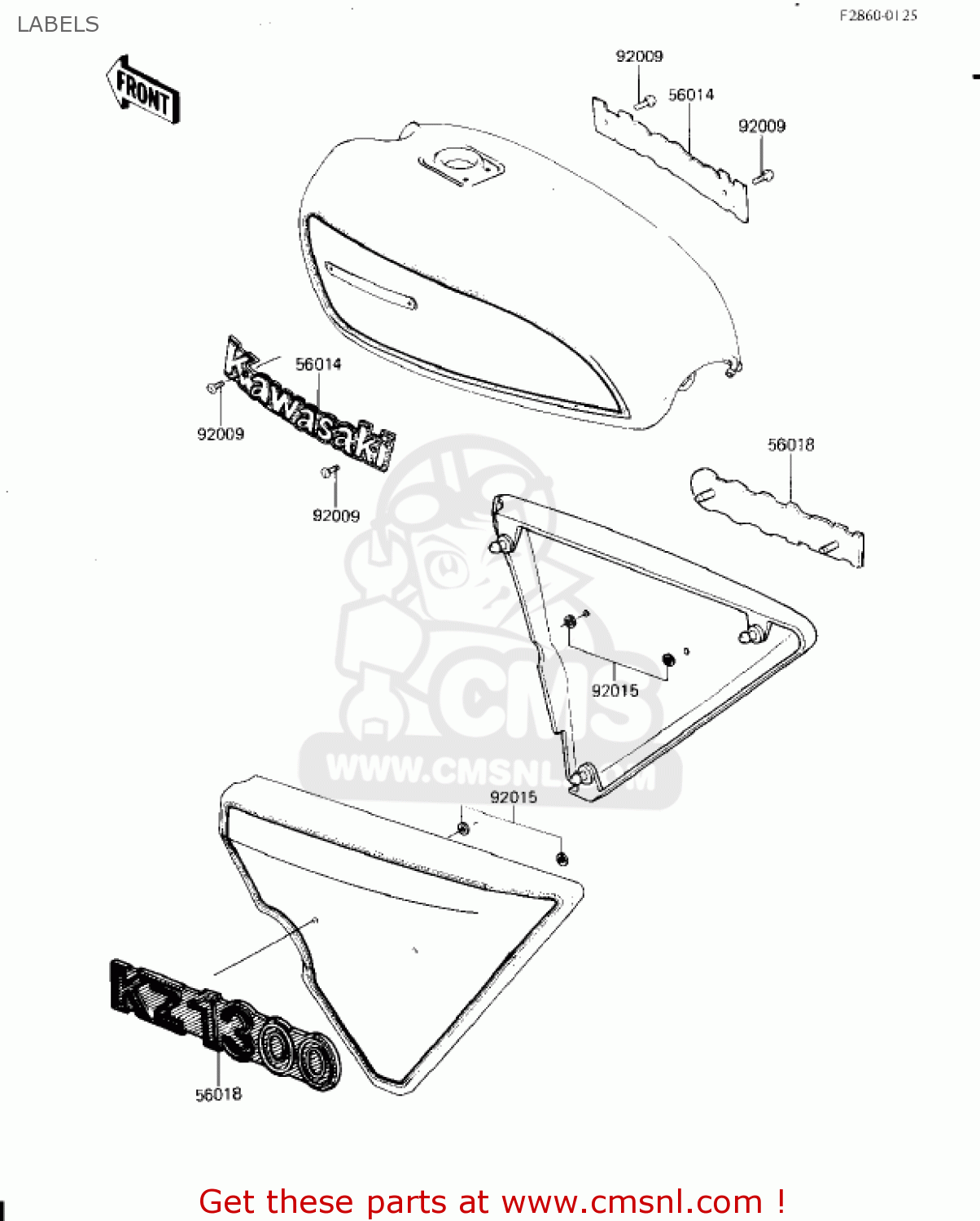 LABELS KZ1300A4 1982 USA CANADA