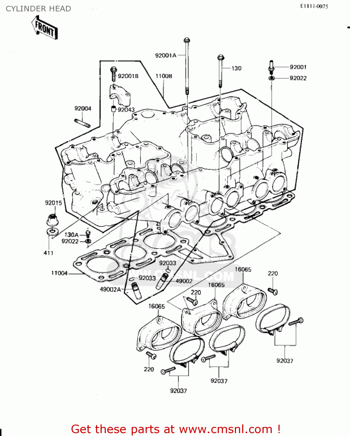 CYLINDER HEAD KZ1300A4 1982 USA CANADA