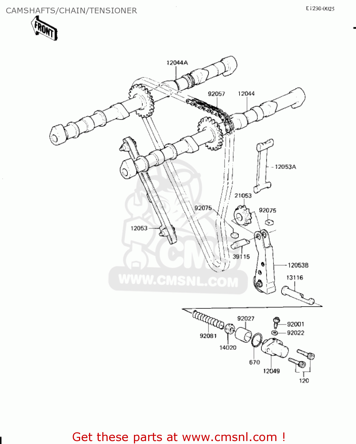 CAMSHAFTS/CHAIN/TENSIONER KZ1300A4 1982 USA CANADA