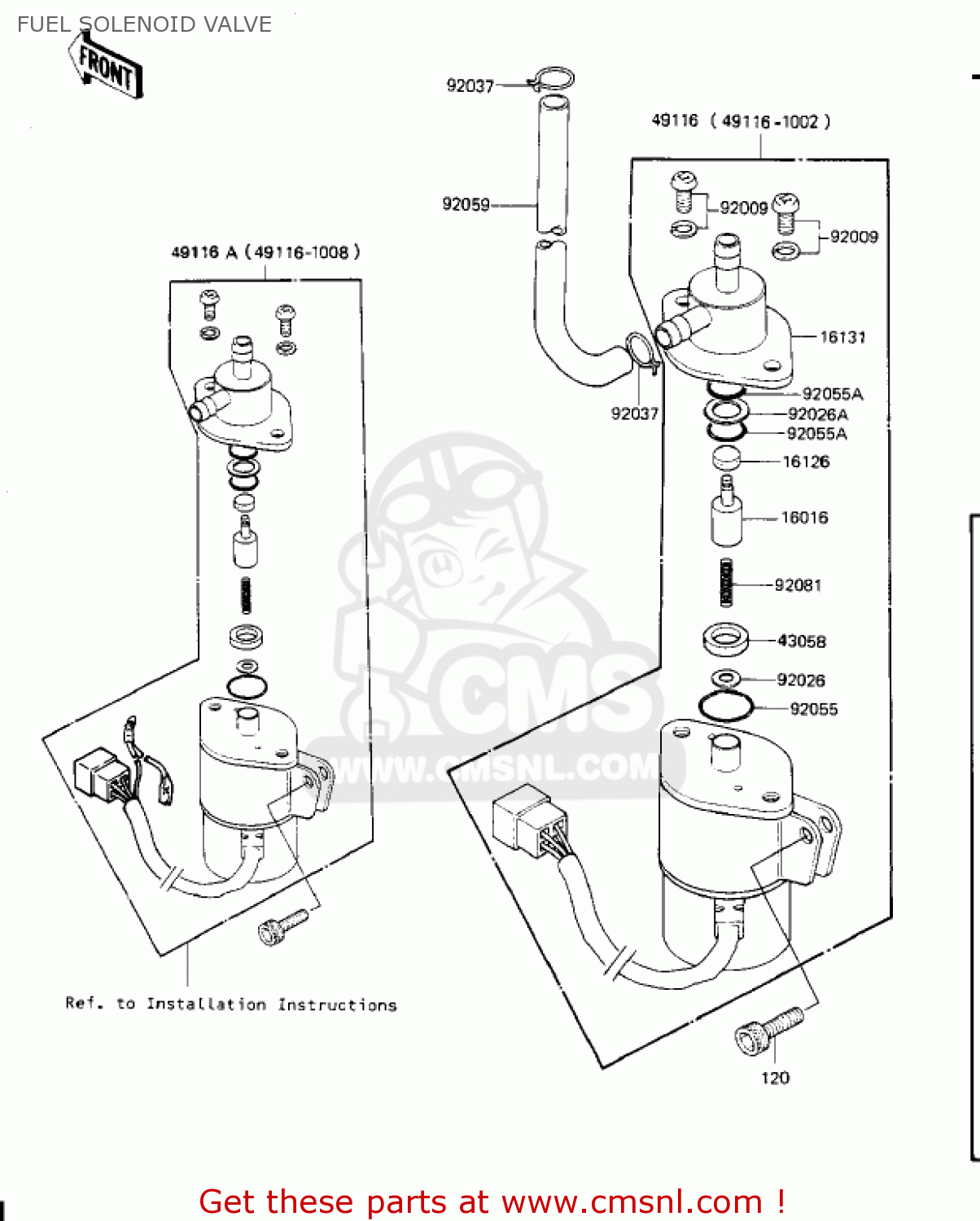 FUEL SOLENOID VALVE KZ1300A4 1982 USA CANADA