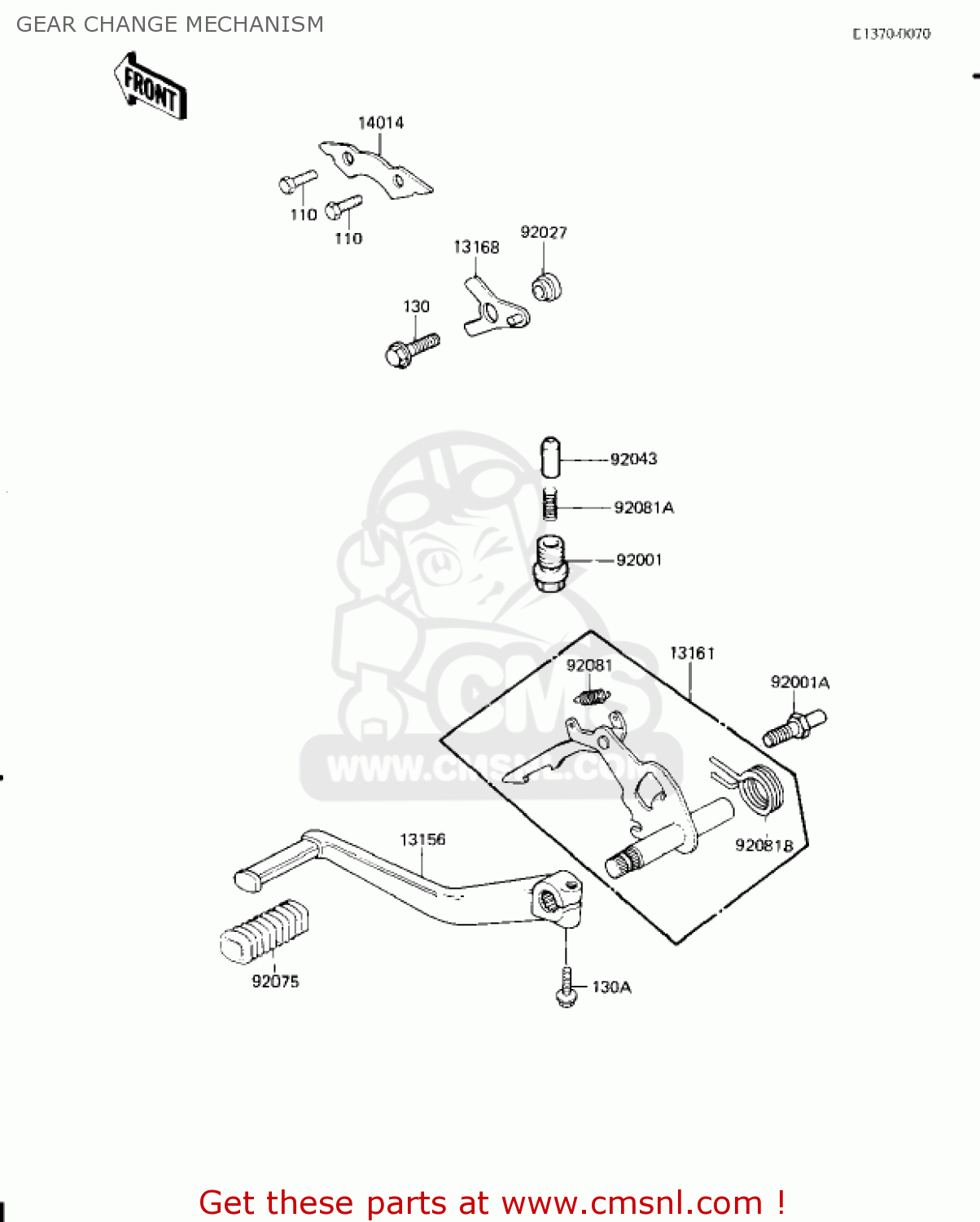 GEAR CHANGE MECHANISM KZ1300A4 1982 USA CANADA