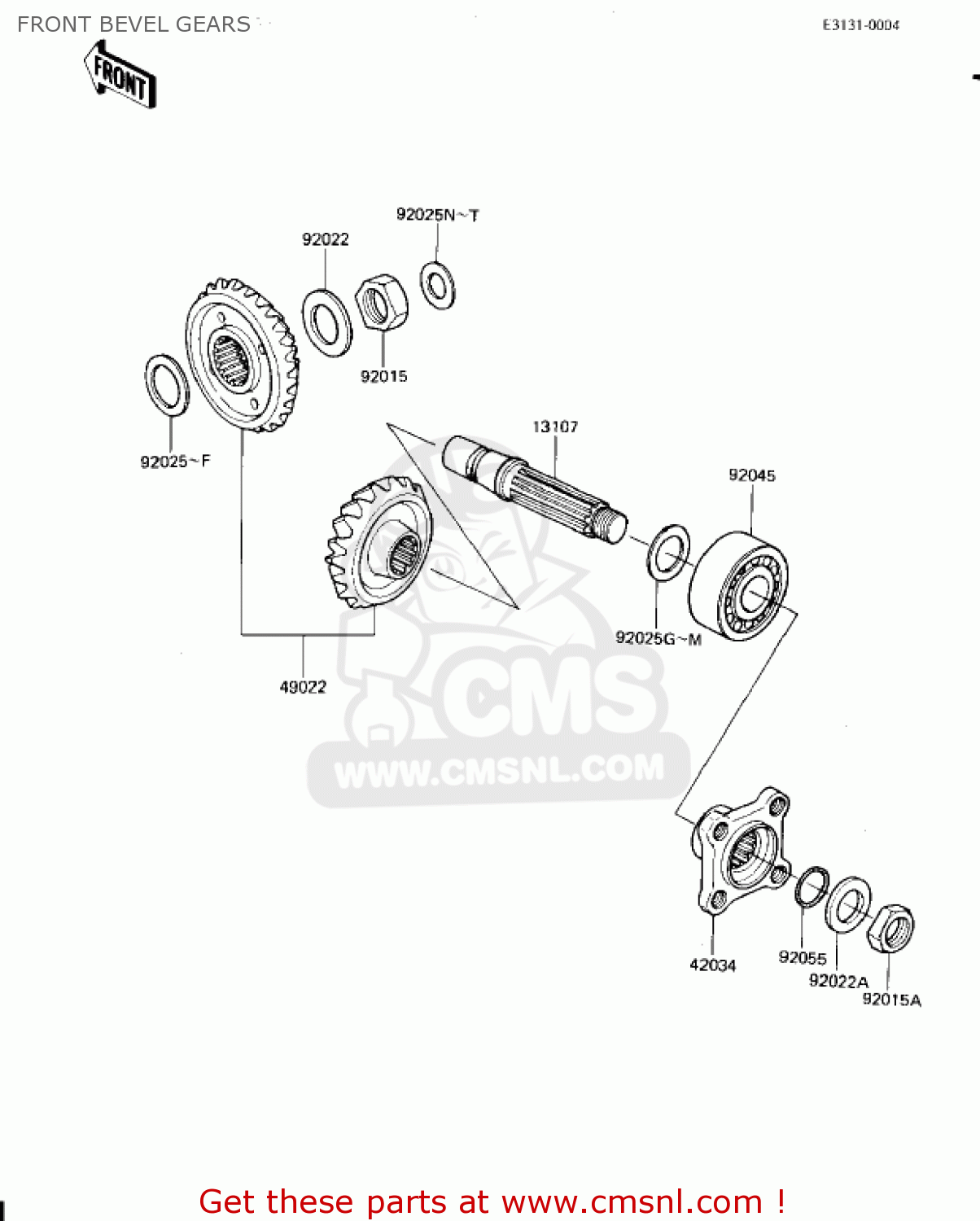 FRONT BEVEL GEARS KZ1300A4 1982 USA CANADA