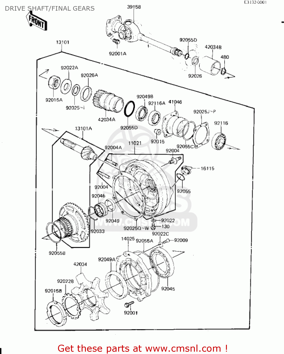 DRIVE SHAFT/FINAL GEARS KZ1300A4 1982 USA CANADA