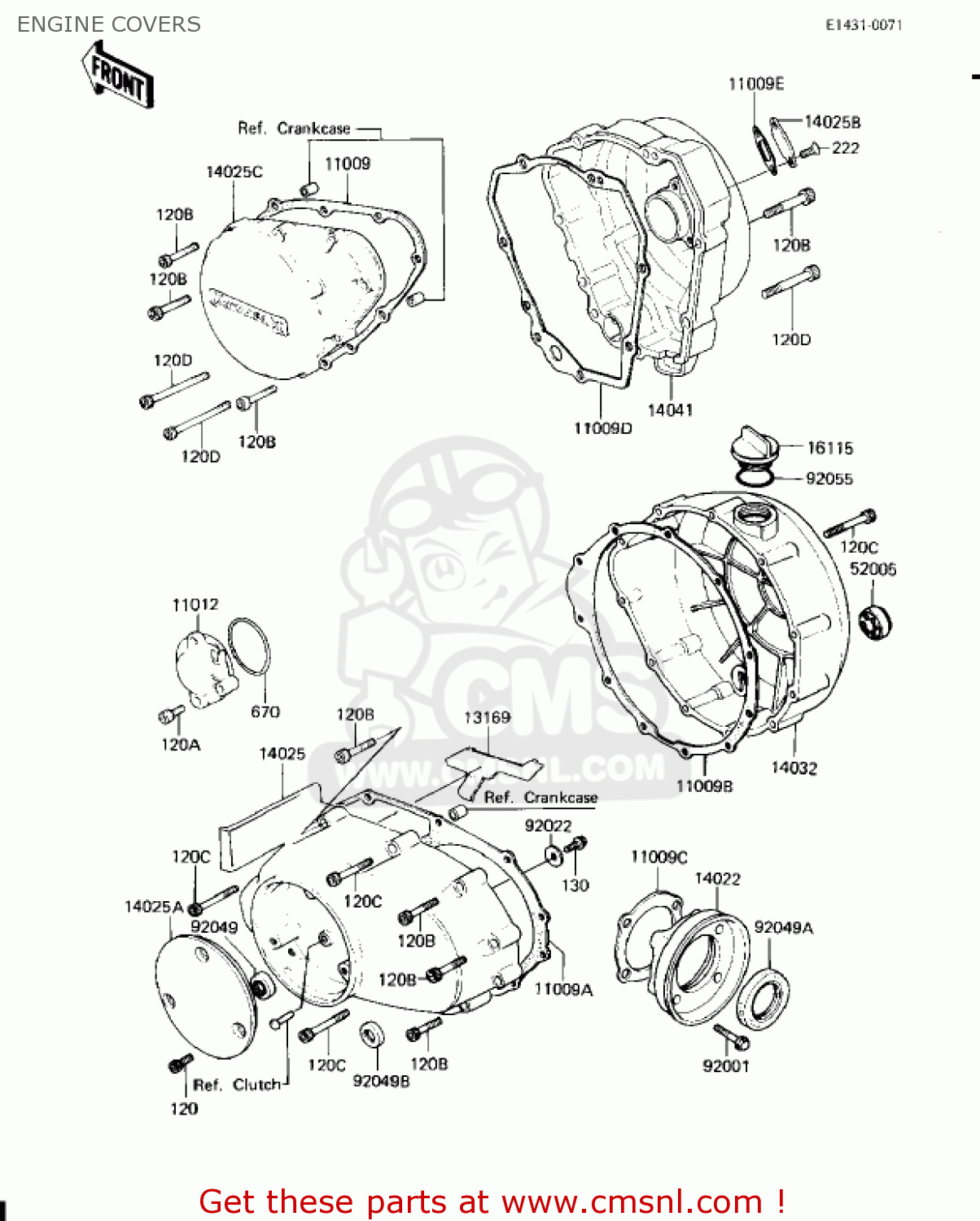 ENGINE COVERS KZ1300A4 1982 USA CANADA
