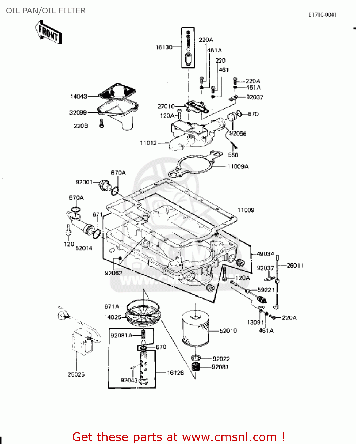 OIL PAN/OIL FILTER KZ1300A4 1982 USA CANADA
