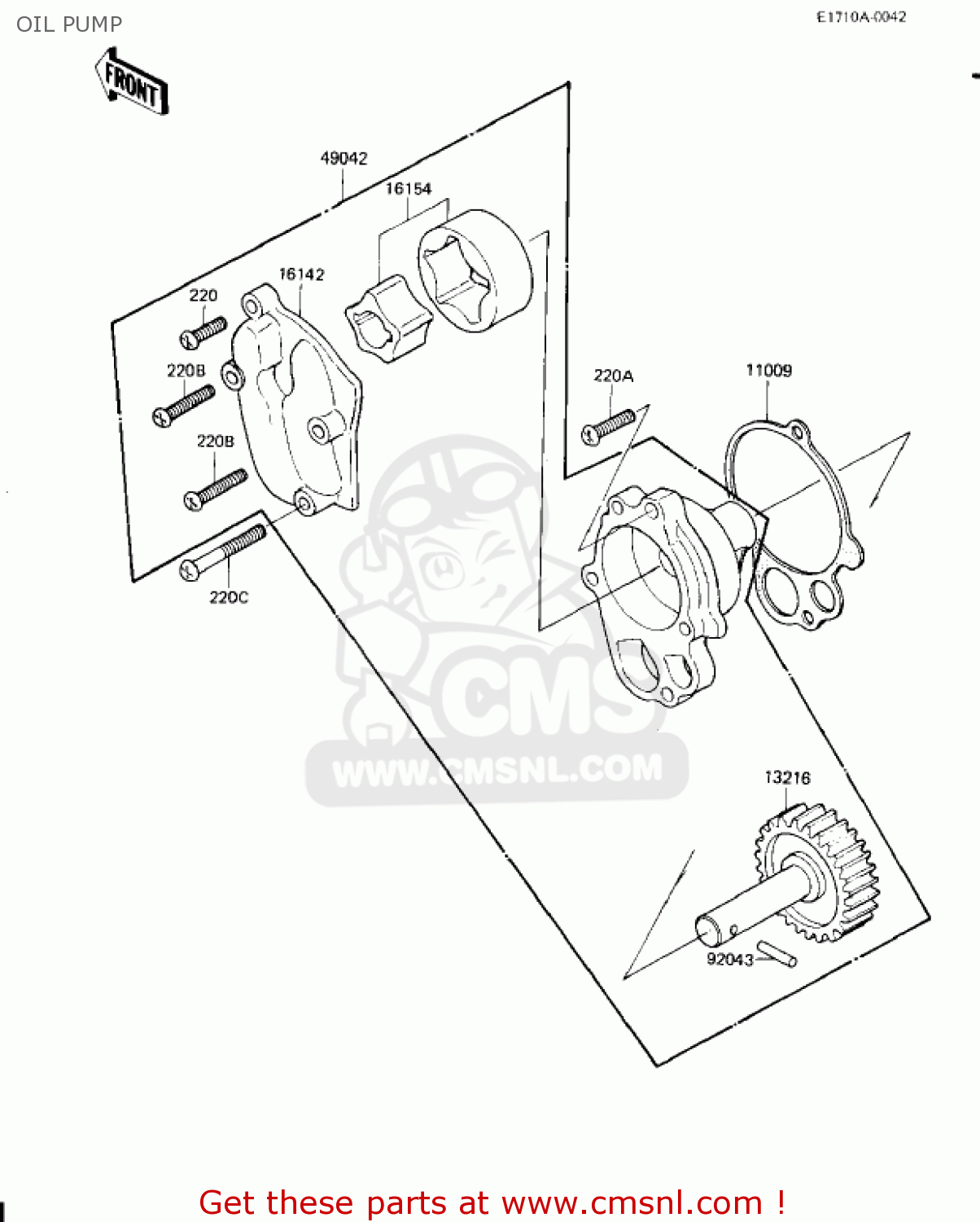 OIL PUMP KZ1300A4 1982 USA CANADA