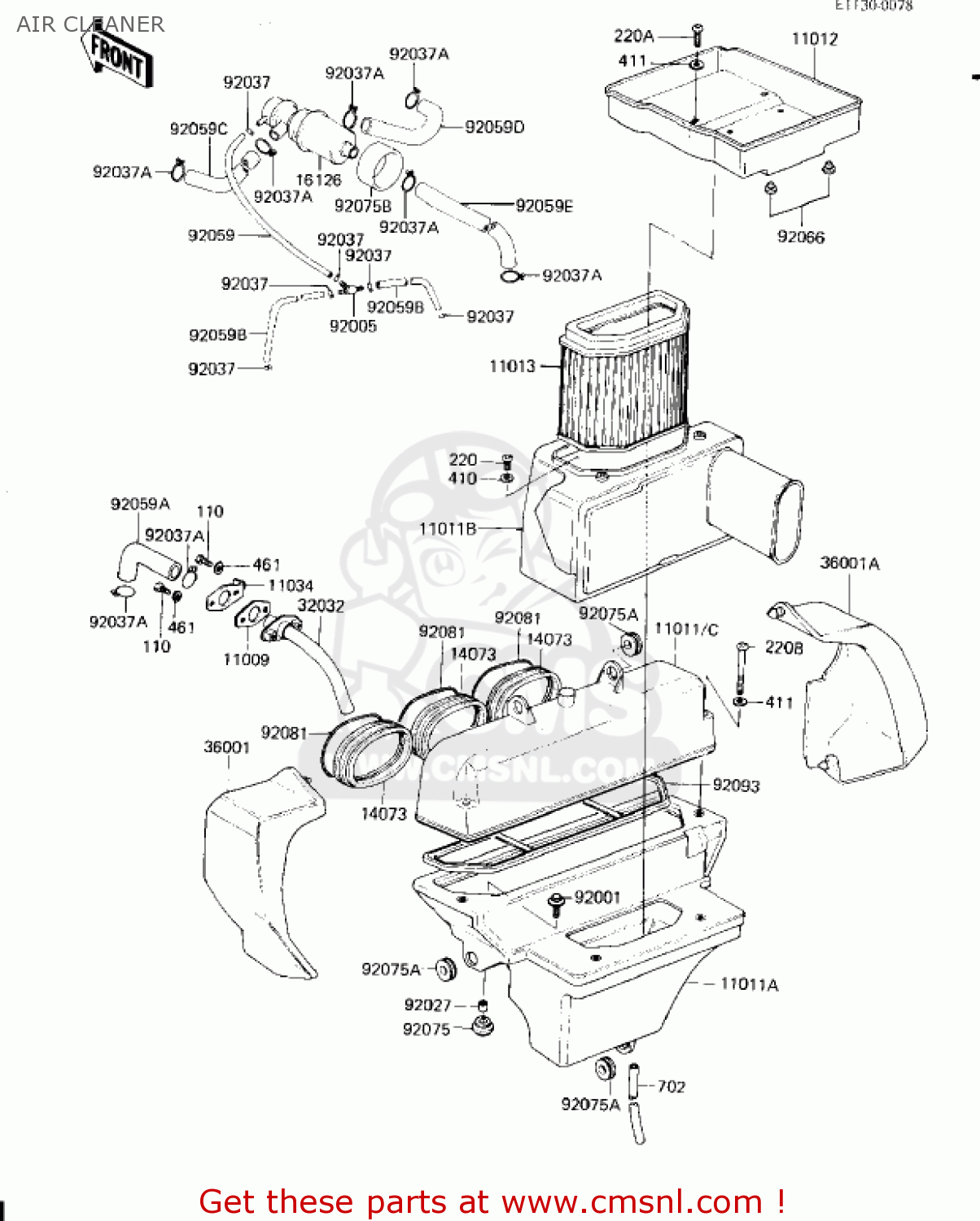 AIR CLEANER KZ1300A4 1982 USA CANADA