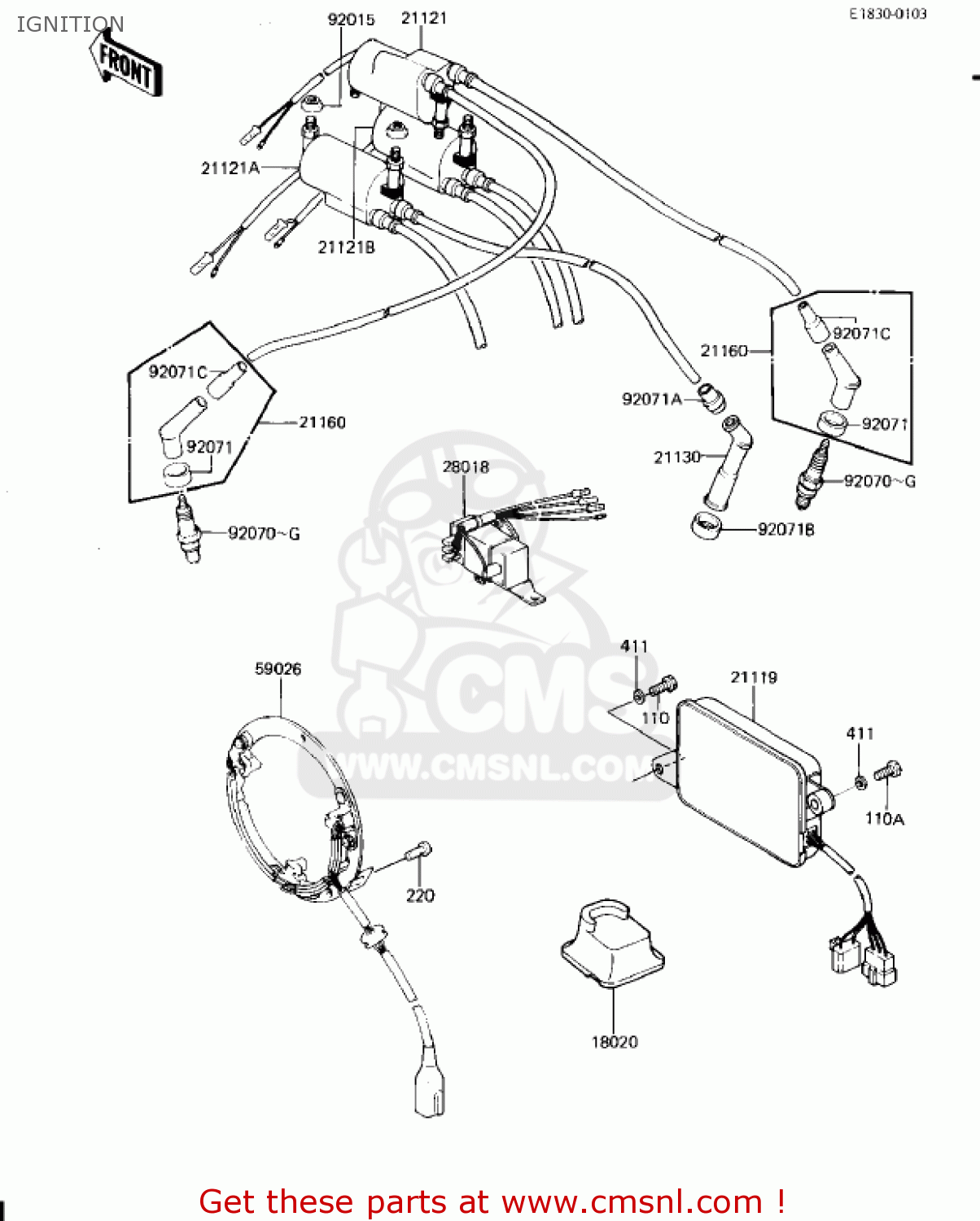 IGNITION KZ1300A4 1982 USA CANADA