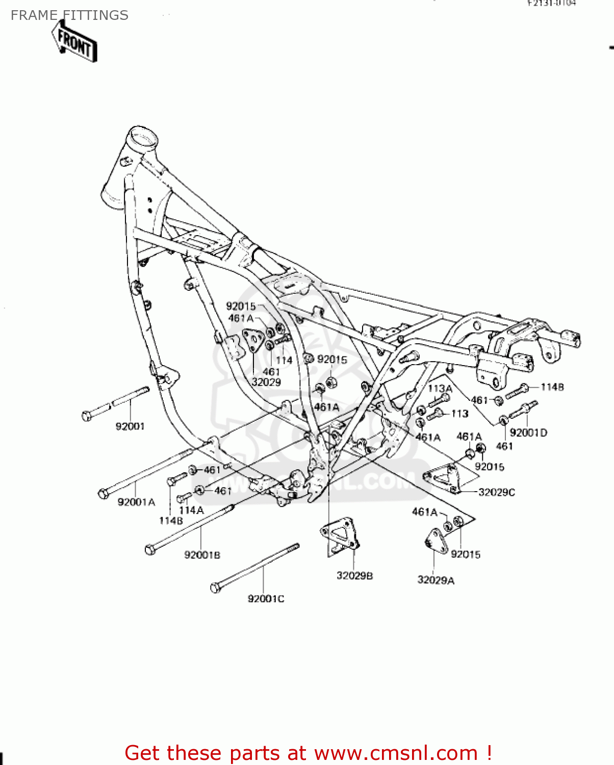 FRAME FITTINGS KZ1300A4 1982 USA CANADA
