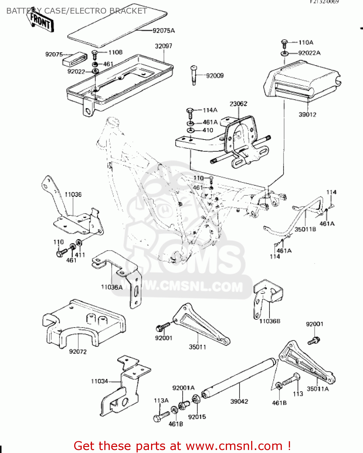 BATTERY CASE/ELECTRO BRACKET KZ1300A4 1982 USA CANADA