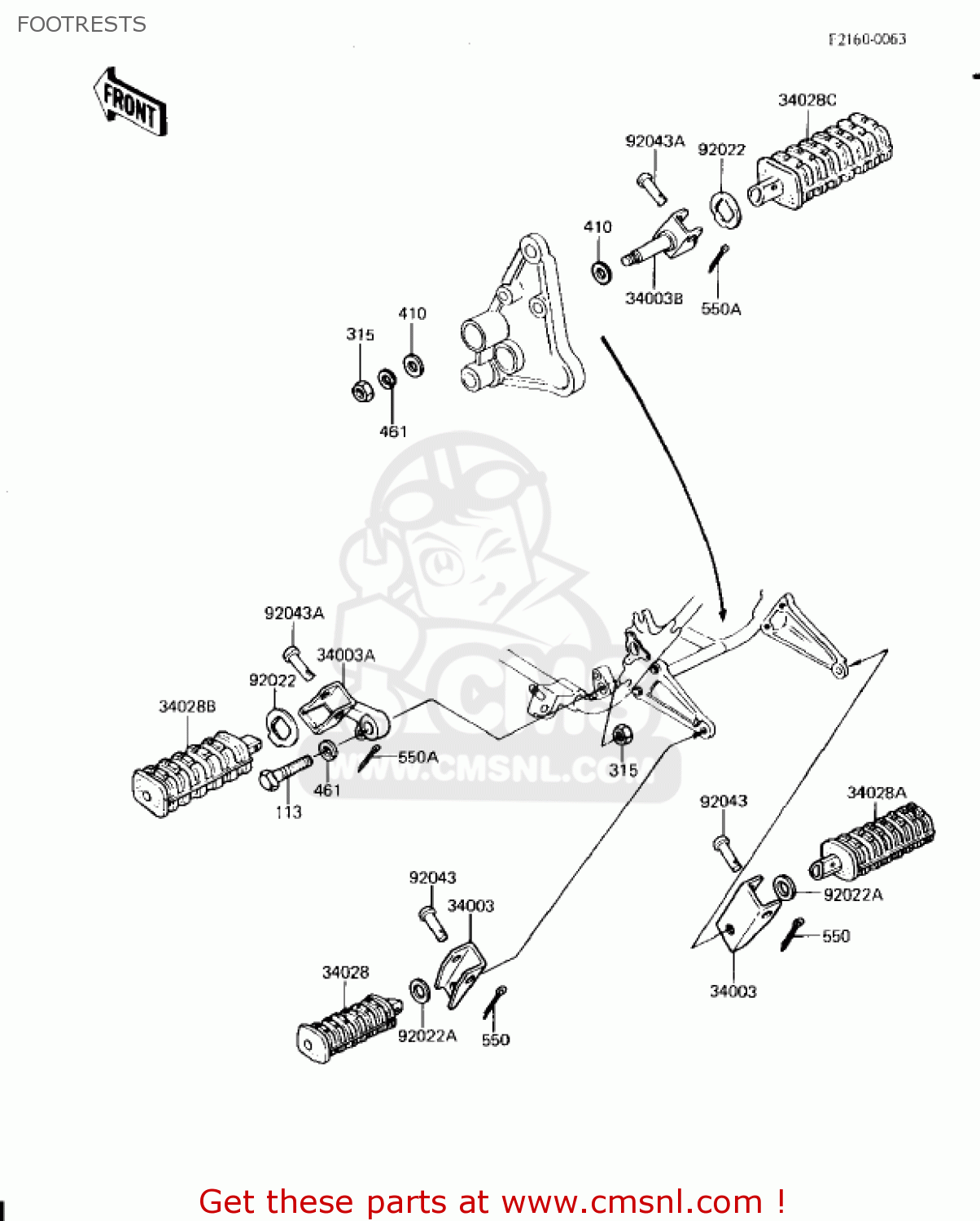 FOOTRESTS KZ1300A4 1982 USA CANADA