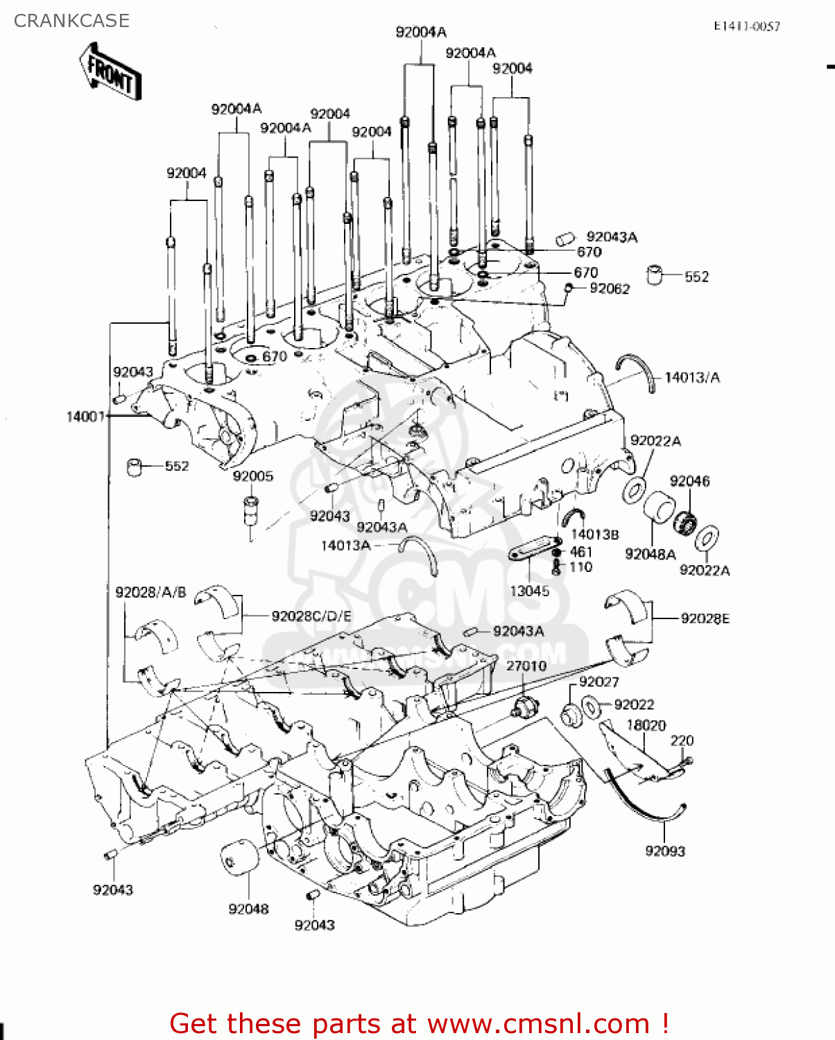 CRANKCASE KZ1300A4 1982 USA CANADA