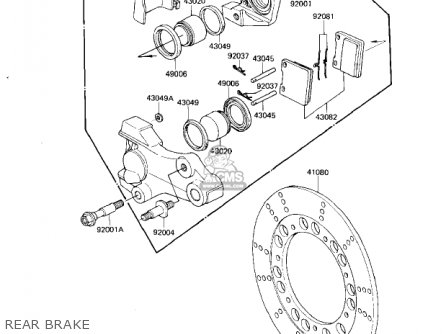 REAR BRAKE - KZ1300A4 1982 USA CANADA