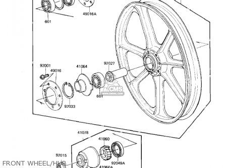 FRONT WHEEL/HUB - KZ1300A4 1982 USA CANADA