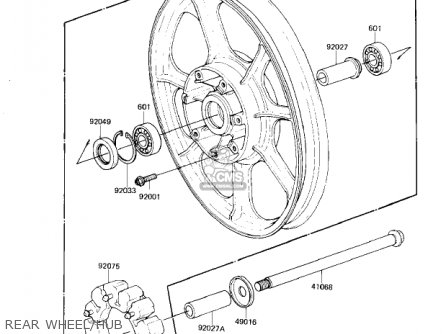 REAR WHEEL/HUB - KZ1300A4 1982 USA CANADA