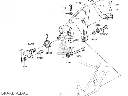 BRAKE PEDAL - KZ1300A4 1982 USA CANADA