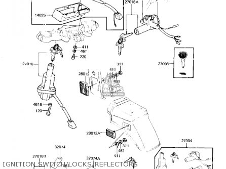 IGNITION SWITCH/LOCKS/REFLECTORS - KZ1300A4 1982 USA CANADA